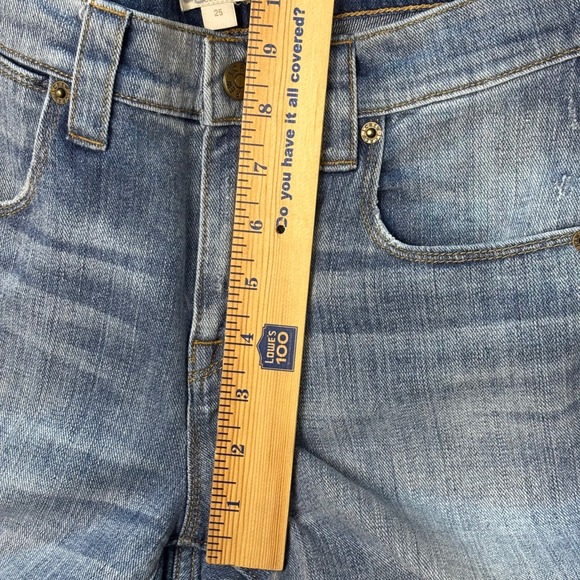 J.Crew Stretch Distressed Ripped Jeans Denim Light Wash Women's Size 25 - Picture 9 of 16